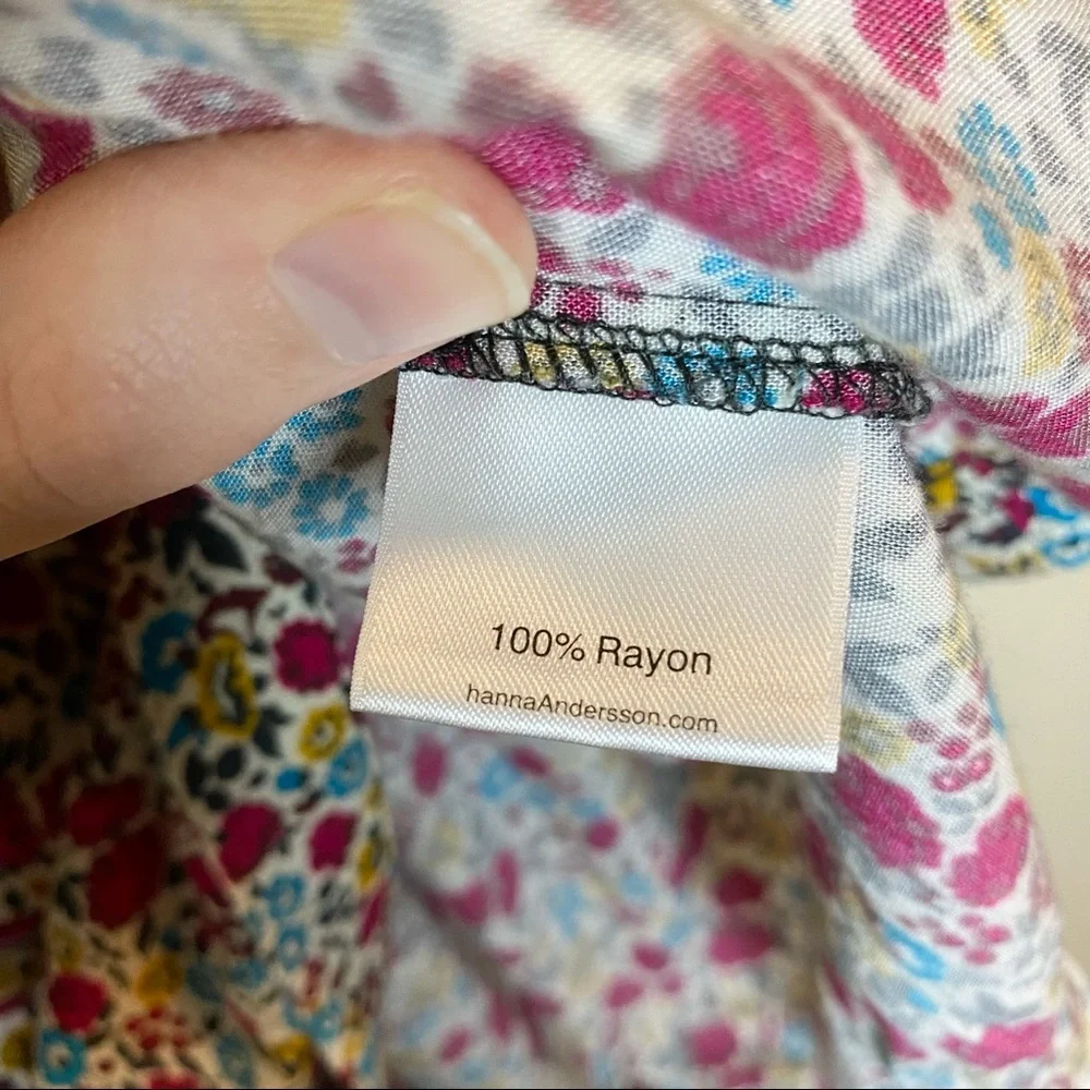 Hanna Andersson Floral Multicolor Dress Tunic Size 120 US 6-7